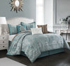 Lanco Taupe Damask Patchwork Queen Size Comforter Set, 7 Piece, Chain Stitching Embroidery Ultra Soft, Premium Microfiber, All Season