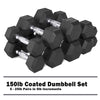 CAP 150lb Rubber Hex Dumbbell Set