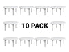 (10 PACK) 60'' Round Plastic Folding Table - Heavy Duty Banquet Table
