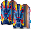 Artikfun Viperrari Premium Foam Snow Sled with Sound Effect 2-Pack | Includes Motion Activated Sound Effect | Tow Rope and Handles | 50in-127cm Design Length | Blue Burns
