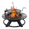 Bestier Fire Pit with Grills Grate, 47" Outdoor Firepit for Outside Wood Burning, Round Metal Fire Pits for Patio, Picnic, Party, BBQ, Deer Head Style