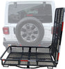HECASA Hitch-Mounted Cargo Carrier with Mobility Ramp for Disability Medical Rack Wheelchair Scooter Lawn Mower Snow Blower Hauler 500lb Capacity Basket-Style