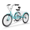 FICISOG 7 Speed Adult Tricycle for Women, 20/24/26 Inch Adult Trike with Basket, 3 Wheel Bikes for Adults Seniors, Cruise Trike for Shopping Picnic