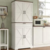 FUSOU 72'' Kitchen Storage Pantry Cabinet, Tall Storage Cabinet with 8 Door Shelves, 2 Cabinets and 1 Drawer, Freestanding Cupboard for Kitchen, Dining Room, Bathroom, Laundry
