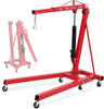 Ladcaser 2 Ton Engine Hoist, Folding Cherry Picker Engine Hoist with Lever and 6 Casters, 4400lbs Heavy Duty Hydraulic Shop Crane, Engine Crane Lifter for Workshops Garage Warehouse
