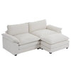 Zimtown Sectional Sofa with Ottoman, L Shaped Convertible Couch with Removable Chaise Chenille Fabric Sofa Set for 4-6 Persons Living Room Furniture Dark Grey