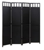 Legacy Decor Solid Wood 4 Panel Room Divider, 70" Tall, Black Finish, Freestanding