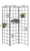 Panacea Garden Screen with Six Pot Holders, Bronze, 72"H Plant Trellis for Pots, Metal Obelisk
