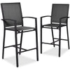 Best Choice Products Outdoor Barstools Set of 2, Bar Height Patio Chairs w/ All-Weather Mesh - Black/Black