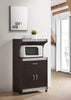 Hodedah Microwave Contemporary Wooden Kitchen Cart in Cherry Finish