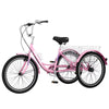 FICISOG 7 Speed Adult Tricycle for Women, 20/24/26 Inch Adult Trike with Basket, 3 Wheel Bikes for Adults Seniors, Cruise Trike for Shopping Picnic