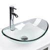 FULLWATT Bathroom Ceramic Sink Vanity Vessel Basin Porcelain Faucet Drain Combo Rectangle,White