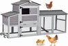 80" Chicken Coop with Wheels Expandable Large Waterproof Chicken House for Outdoor with Nesting Box