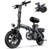 URLIFE 14"Folding Electric Bike for Adults,500W Peak Motor,48V 7.5AH Removable Battery,Mini Ebike for Adults City Commuter,UL2849,Black