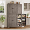 Homfa Kitchen Pantry Storage Cabinet, 68" Food Pantry Cabinet with Drawer and Door Shelf, 6 Door Freestanding Cupboard Buffet for Dining Room, White