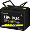 GreenOE 12V 100Ah LiFePO4 Battery Group 24 with Built-in 100A BMS, 15000 Deep Cycles Rechargeable Lithium Battery Perfect for Solar System, RVs, Marine, Vans, Trailer, Backup