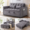 EPOWP Convertible Sofa Bed, 3 in 1 Pull Out Sleeper Loveseat Couch with Storage, Black