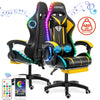 Gaming Chair with Bluetooth Speaker, Ergonomic Massage Racing Chair with RGB Lights, Footrest and Lumbar Support, High Back Office Chair,  Heavy Duty Design Gaming Computer Chair