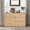 Kadyn Modern 6 Drawer Dresser Wood Cabinet,Dresser for Bedroom, Kitchen Storage Cabinet with Drawers, Chest of Drawers(Black)