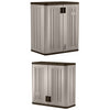 Suncast 2-Shelf Resin Base Cabinet, Platinum Metallic