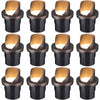 12 Pack LED In Ground Landscape Well Light, Low Voltage 12-24V AC/DC, IP67 Waterproof Aluminum, 3000K Warm White