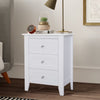 Glavbiku Modern White 3 Drawer Nightstand Set of 2 with USB Ports & Power Outlets for Bedrooms,Adult