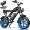 Ridstar Electric Bike for Adults Q20,1200W 30MPH,48V 15.6Ah Electric Bicycle,7 Speed Full Suspension Mountain Bike UL2849