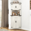 Blotout 68" Tall Farmhouse Corner Cabinet with 4 Doors, 28.3" W Barn Door Storage Cabinet with Adjustable Shelves, 5 Tier Corner Storage Cabinet for Bathroom,Living Room,Kitchen