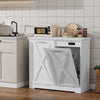 Tolead Double Tilt Out Trash Cabinet, Wooden Free Standing Laundry Sorter Cabinet, with Hideaway Drawer, White
