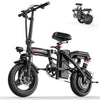 ASKGO 1200W Peak Motor ,Folding Electric Bike for Adults Teens ,14'' Commuting Bike, Max 28MPH/35 Miles E-Bike ,3 Speed  Double Mini Electric Bike, UL2849