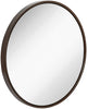 Hamilton Hills Clean Large Modern Wenge 32" Wood Round Frame Wall Mirror | 1