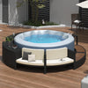 6-8 Person Portable Hot Tub, 82in Inflatable Home Spa Tub with Cup Holders, 4 Filters, 130 Massage Jets, Patio Hot Tub with Storage Bag Lockable Cover Floor Mat, Max 104℉