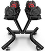 (1 Pair) LNOW 50lbs Quick Select Adjustable Dumbbells for Home Gym 5 in 1 Free Weights 5/10/15/20/25lb/50lb Dumbbell with Anti-Slip Handle, Suitable for Home Gym Exercise Equipment