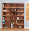 Concepts in Wood 18 Shelf Triple Wide Wood Bookcase, 84 inch Tall - Cherry Finish