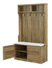 Entryway Hall Tree with Storage Bench, Wooden Coat Rack with Sponge Pad and 4 Dual Hooks, Storage Shelf Organizer with 2-Door Cabinet for Entryway, Bedroom, Easy to Assemble