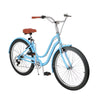 Uforic24'' Beach Cruiser Bike, 7-Speed, Step-Through Bicycle for Men & Women, Steel Frame, Mint Green