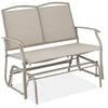 Best Choice Products 2-Person Outdoor Swing Glider, Steel Patio Loveseat, Bench Rocker w/ Armrests - Gray