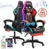 Gaming Chair with Bluetooth Speaker, Ergonomic Massage Racing Chair with RGB Lights, Footrest and Lumbar Support, High Back Office Chair,  Heavy Duty Design Gaming Computer Chair
