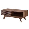 Coffee Table, Wood, Brown Walnut, Modern Contemporary Urban Design, Living Lounge Room Hotel Lobby Hospitality