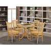 East West Furniture Antique 5-piece Wood Kitchen Table Set in Linen White