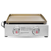 Brand-Man Grills 2-Burner Portable Propane Gas Tabletop Griddle, 22-Inch, 18,000 BTU, Steel