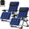 NAIZEA 2 Pack Zero Gravity Chair, Foldable Portable Lawn Recliner with Cushion, Headrest, Cup Holder, Black