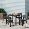 WestinTrends Treehouse Kids 5-Piece Modern HDPE Dining Table and Chairs Set, Turquoise