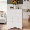 Homall 5 Drawer Dresser Wood Storage Cabinet Double Tier Chest of Drawer TV Stand for Bedroom, Living Room, Black