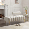 Miniyam Sherpa Upholstered Indoor Bench, White