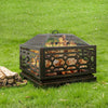 MistMo 26�� Square Wood Burning Fire Pit for Outdoor Patio Garden