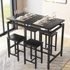 AWQM Bar Table Set,5 Pcs Dining Table Set,Counter Height Table with 4 Chairs, Kitchen Table and Chairs for 4, Wood Pub Table Set, Dining Room Table Set for Small Space,Beige