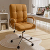 Solfway White Office Chair, Swivel Leather Computer Desk Chair with Wheels and Padded Arms, Executive Office Chair for Adults