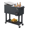 YUNOVA 80QT Rolling Cooler with Removable Dual-Hinged Lid, Built-in Bottle Opener, Swivel Wheels & Brakes for Outdoor Picnics, Beach Parties and Tailgating