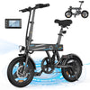 750W Peak Folding Electric Bike for Adult Teens,20MPH 36V/7.8AH,14" Commuter City Ebike,White